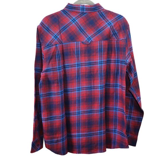 Hurley Oxford Flannel Shirt – Men’s Medium – Sundried Tomato / Blue – NWT - Picture 4 of 8